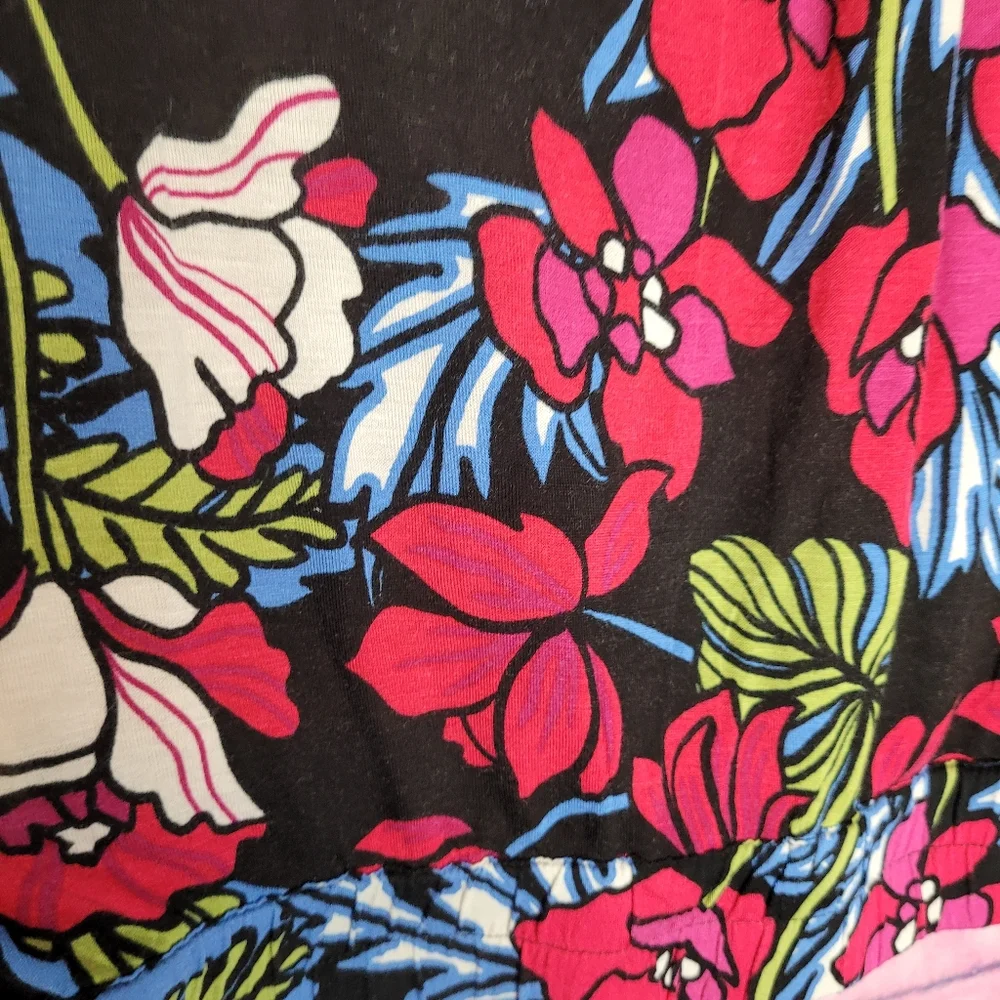TINY FLORAL WRAP FRONT LONG SLEEVE BOHO TIE WAIST TOP LARGE - Picture 13 of 15